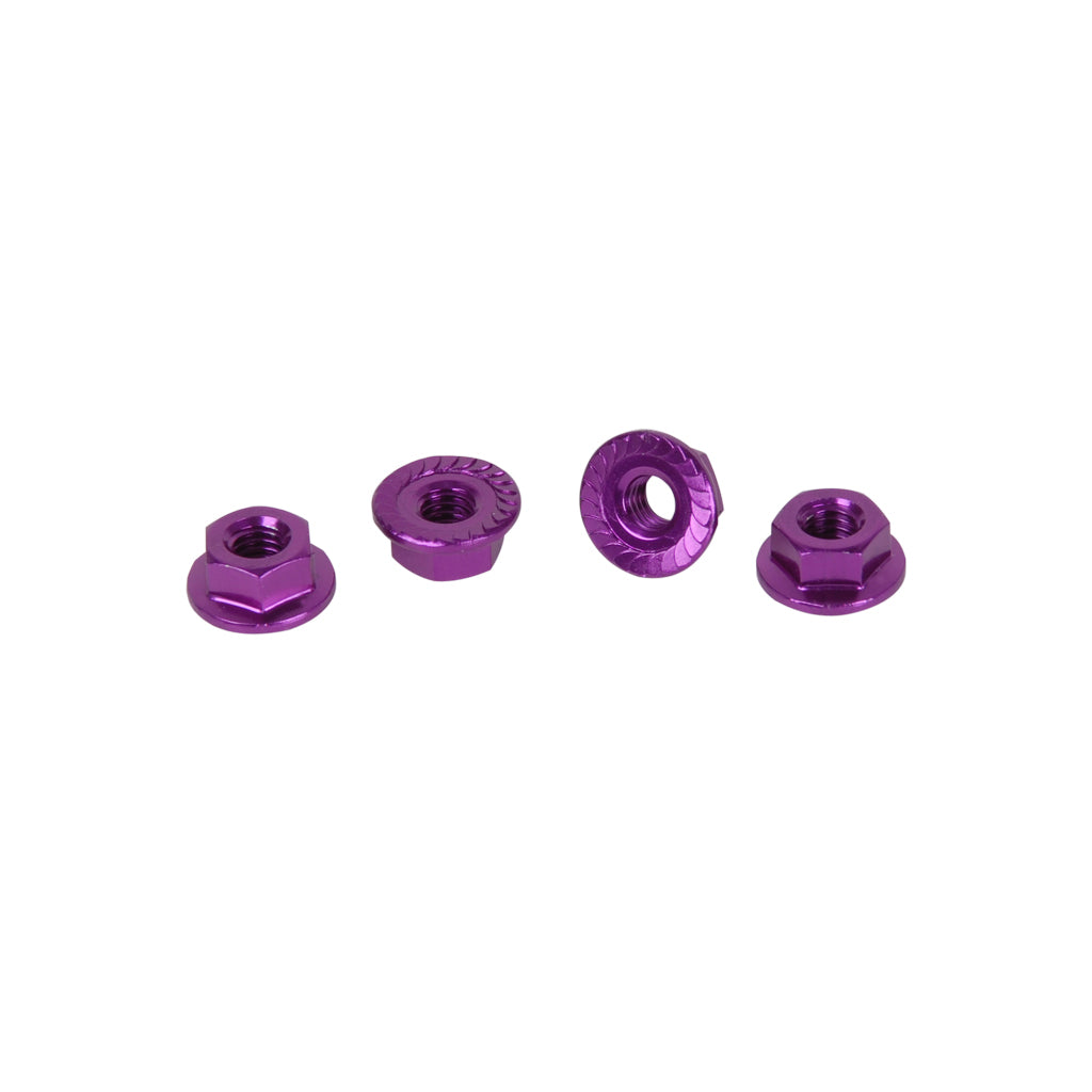 CORE RC - Serrated Alloy M4 Nuts; Violet pk 4
